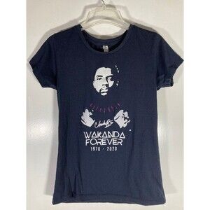 Wakanda Forever Chadwick Boseman • Black Panther Women's Blue fitted T-Shirt (M)